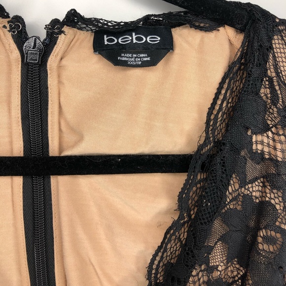 Lace Bebe dress. Black and nude - Picture 4 of 5